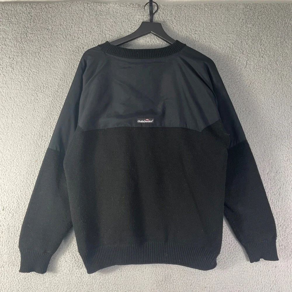 Vintage RainSwetter Mens XL Black Gore Windstopper Water Repellent Pullover USA‎
